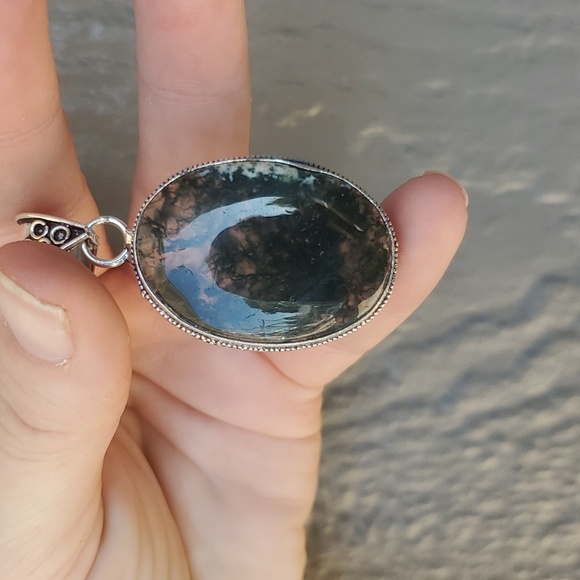 New Indian Moss 925 Silver Pendant. - Picture 6 of 9